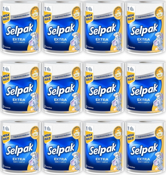 Selpak Extra Yağ Emici 1=3 Kağıt Havlu Dev Rulo