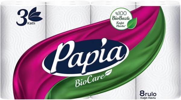 Papia BioCare Kağıt Havlu 8 Rulo