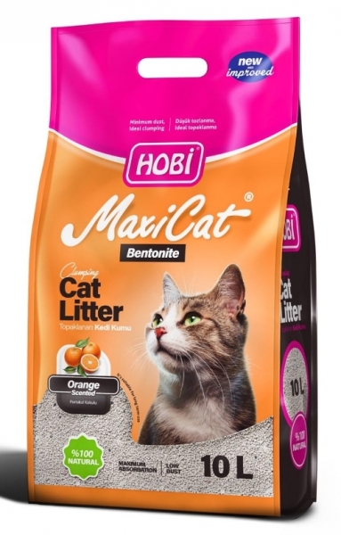 Hobi Maxicat Portakal Kokulu Bentonit 10 lt Kedi Kumu
