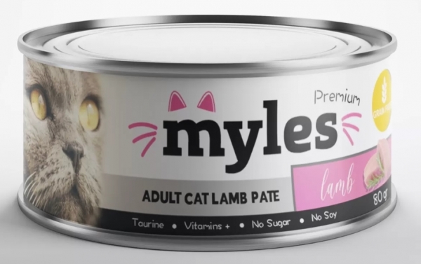 Myles Yetişkin Kuzu Ezme 80 gr Kedi Maması