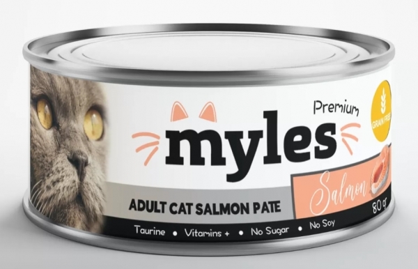 Myles Yetişkin Somon Ezme 80 gr Kedi Maması