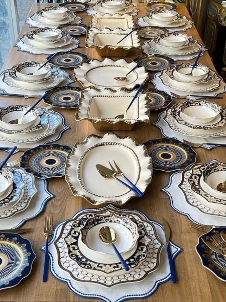 Rossev Blue Ring 154 Parça Yemek Takımı
