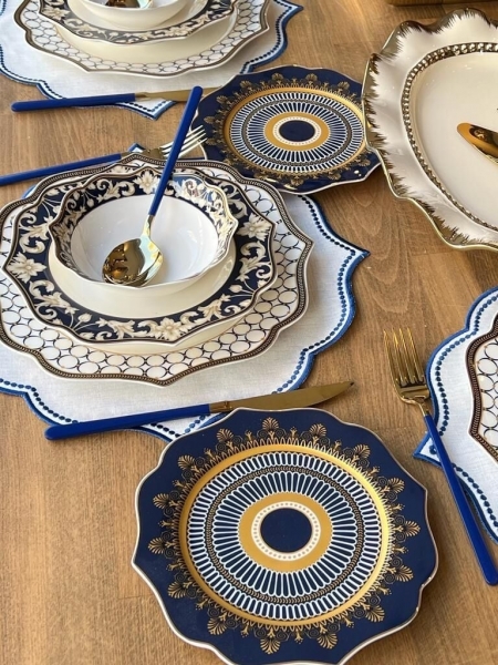 Rossev Blue Ring 154 Parça Yemek Takımı