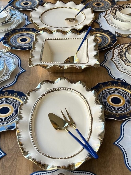 Rossev Blue Ring 154 Parça Yemek Takımı