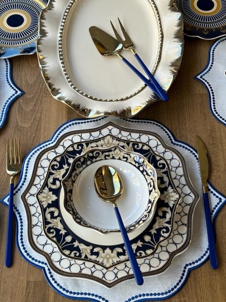 Rossev Blue Ring 154 Parça Yemek Takımı