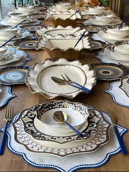Rossev Blue Ring 154 Parça Yemek Takımı