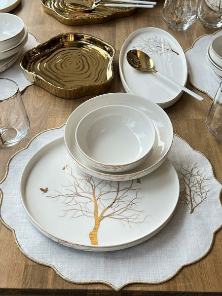 Rossev Arbol Bird 60 Parça Yemek Takımı (60 Parça)