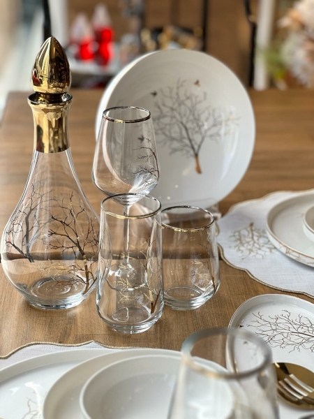 Rossev Arbol Bird 60 Parça Yemek Takımı (60 Parça)