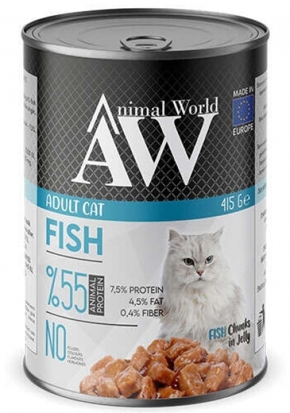 Animal World Chucks In Jelly Balıklı Etli 415 gr Kedi Maması