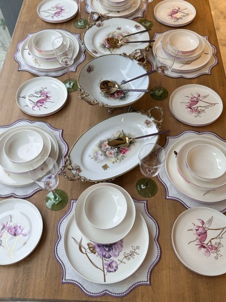 Rossev Modern Violet 44 Parça Yemek Takımı