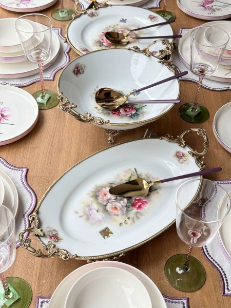Rossev Modern Violet 44 Parça Yemek Takımı