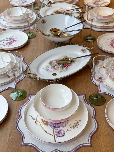 Rossev Modern Violet 44 Parça Yemek Takımı