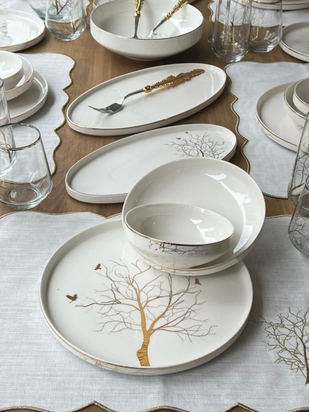 Rossev Arbol Bird 59 Parça Yemek Takımı (59 Parça)