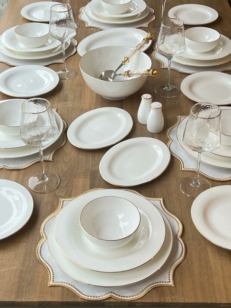 Rossev Arles Gold 44 Parça Yemek Takımı