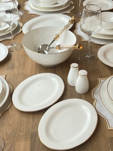 Rossev Arles Gold 44 Parça Yemek Takımı