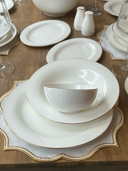Rossev Arles Gold 44 Parça Yemek Takımı