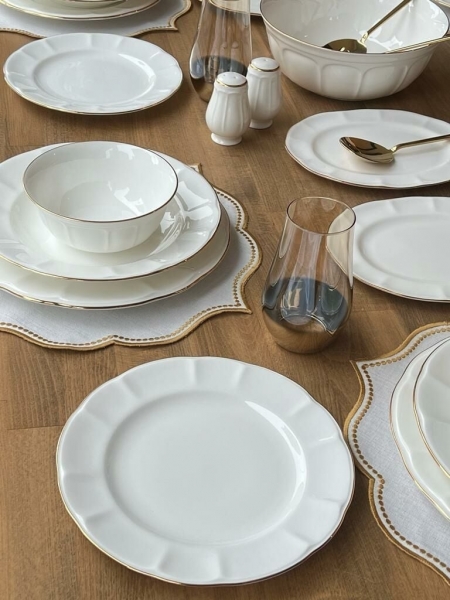 Rossev Leila Gold 47 Parça Yemek Takımı