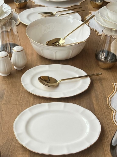 Rossev Leila Gold 47 Parça Yemek Takımı