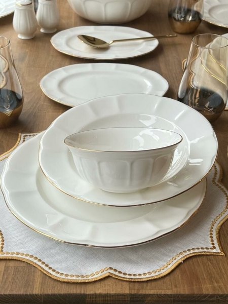 Rossev Leila Gold 47 Parça Yemek Takımı