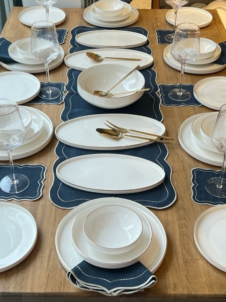 Rossev Modern Gold 53 Parça Yemek Takımı