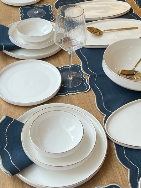 Rossev Modern Gold 53 Parça Yemek Takımı