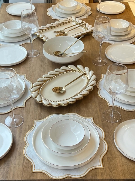Rossev Modern Gold 44 Parça Yemek Takımı
