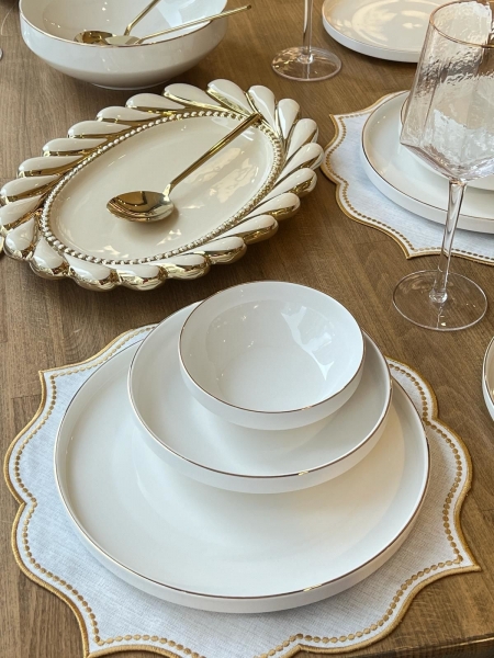 Rossev Modern Gold 44 Parça Yemek Takımı