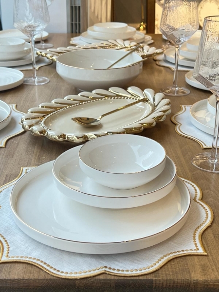Rossev Modern Gold 44 Parça Yemek Takımı