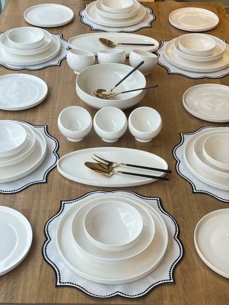 Rossev Modern Sade 44 Parça Yemek Takımı (44 Parça)