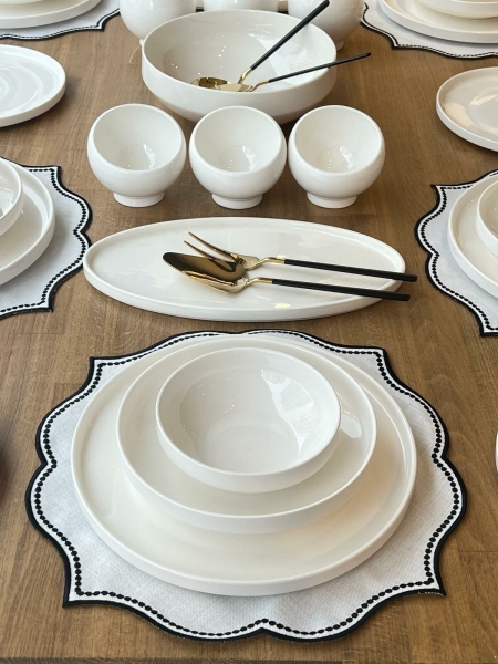 Rossev Modern Sade 44 Parça Yemek Takımı (44 Parça)