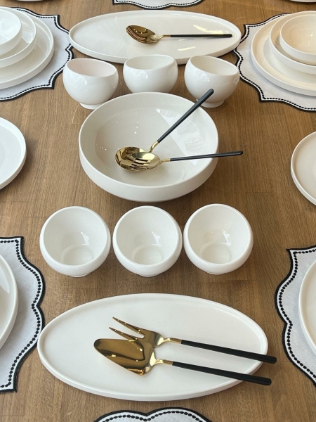 Rossev Modern Sade 44 Parça Yemek Takımı (44 Parça)