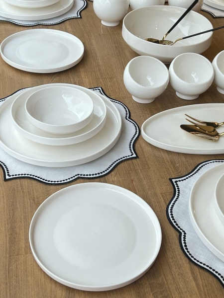 Rossev Modern Sade 44 Parça Yemek Takımı (44 Parça)
