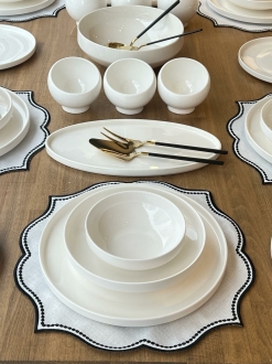 Rossev Modern Sade 44 Parça Yemek Takımı