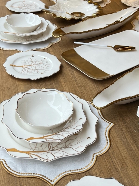Rossev Arbol Bird 40 Parça Yemek Takımı (40 Parça)
