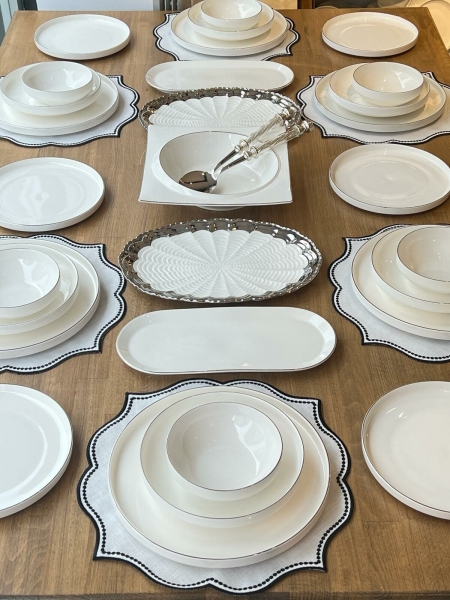 Rossev Modern Silver 37 Parça Yemek Takımı