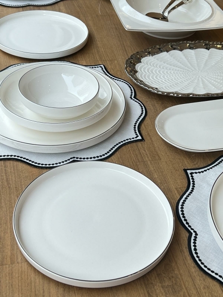 Rossev Modern Silver 37 Parça Yemek Takımı