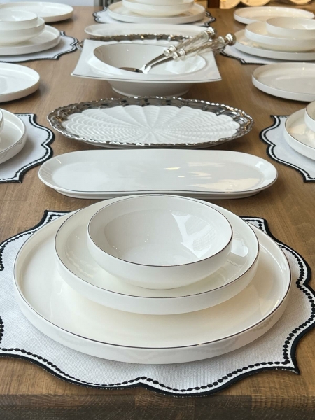 Rossev Modern Silver 37 Parça Yemek Takımı