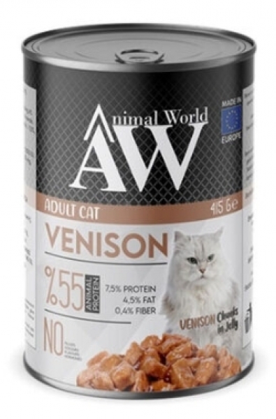 Animal World Chucks In Jelly Geyik Etli 415 gr Kedi Maması