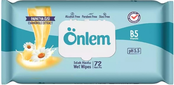 Önlem Papatya Özü Islak Mendil (72 Yaprak)