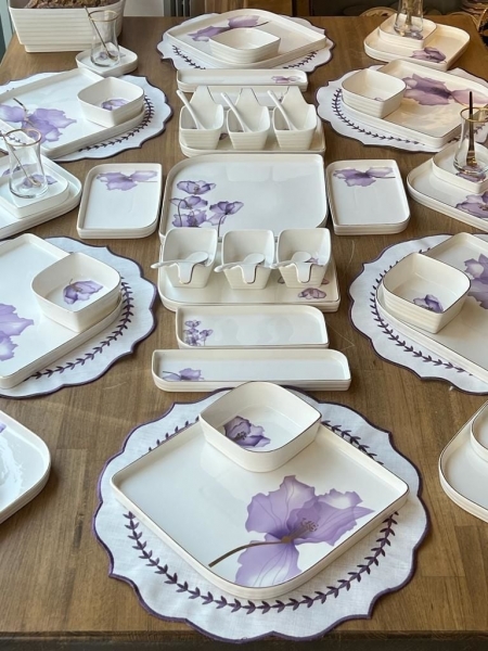 Rossev Violet 64 Parça Kahvaltı Takımı