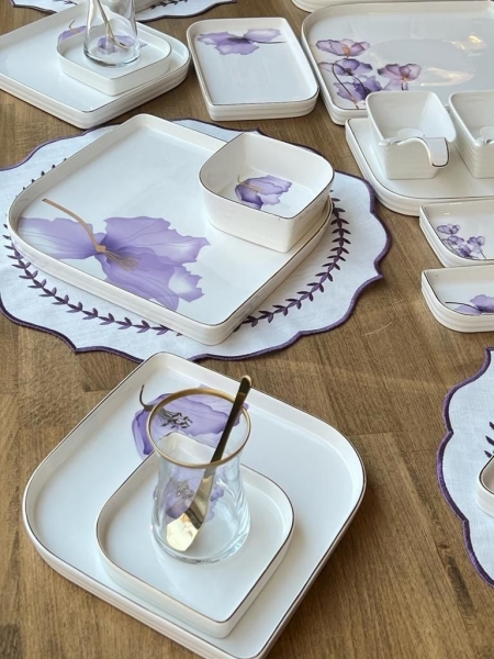 Rossev Violet 64 Parça Kahvaltı Takımı