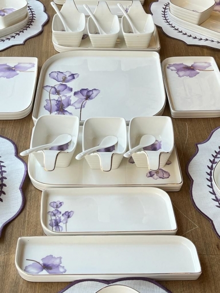 Rossev Violet 64 Parça Kahvaltı Takımı
