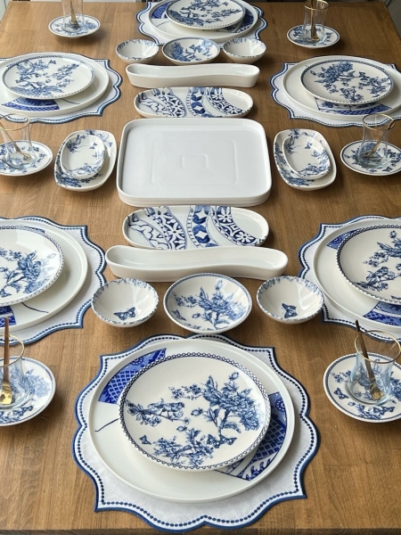 Rossev Blue 51 Parça Kahvaltı Takımı