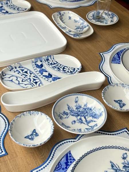 Rossev Blue 51 Parça Kahvaltı Takımı
