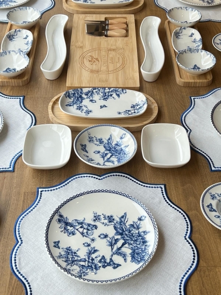 Rossev Blue 61 Parça Kahvaltı Takımı