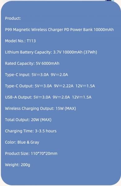 Rock P99 10000 mAh Powerbank