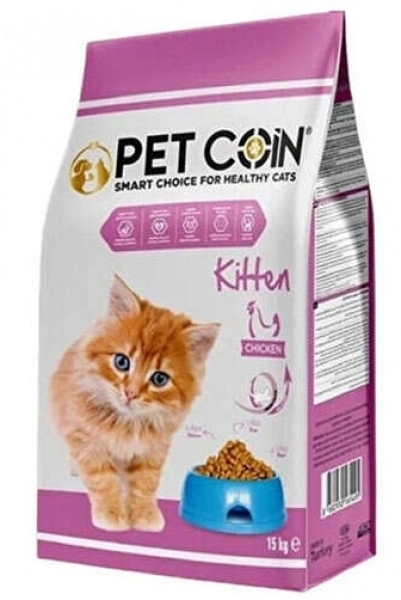 Pet Coin Tavuk Etli Yavru 15 kg Kedi Maması