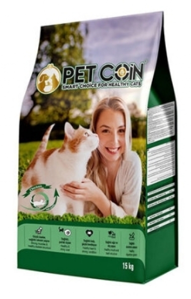 Pet Coin Tavuk Etli Yetişkin 15 kg Kedi Maması