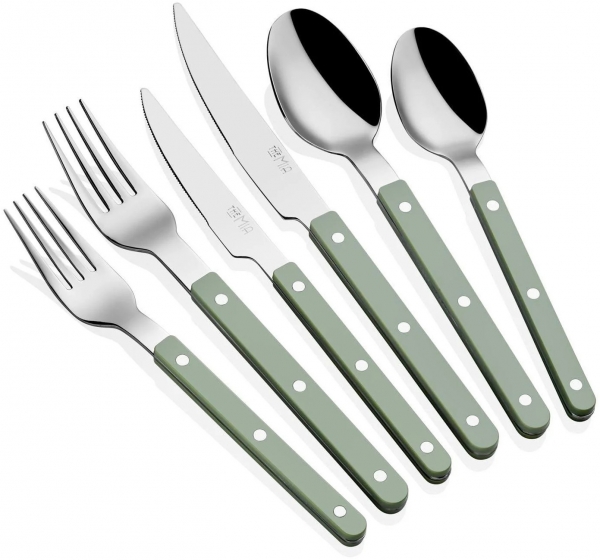 The Mia Comida Yeşil 36 Parça Çatal Kaşık Bıçak Takımı