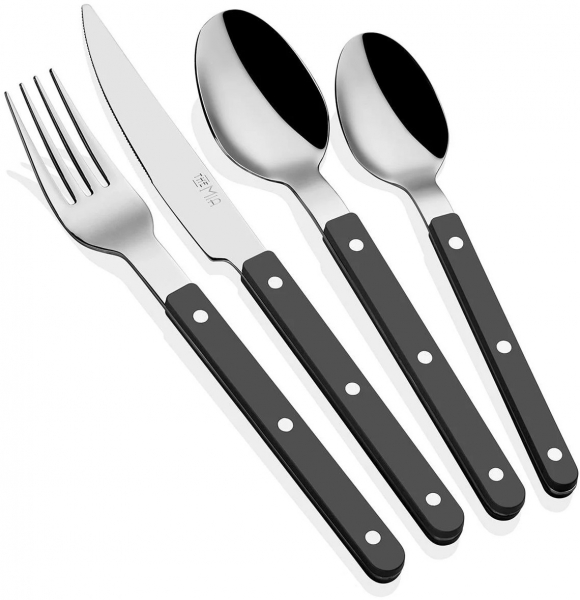 The Mia Comida Siyah 24 Parça Çatal Kaşık Bıçak Takımı